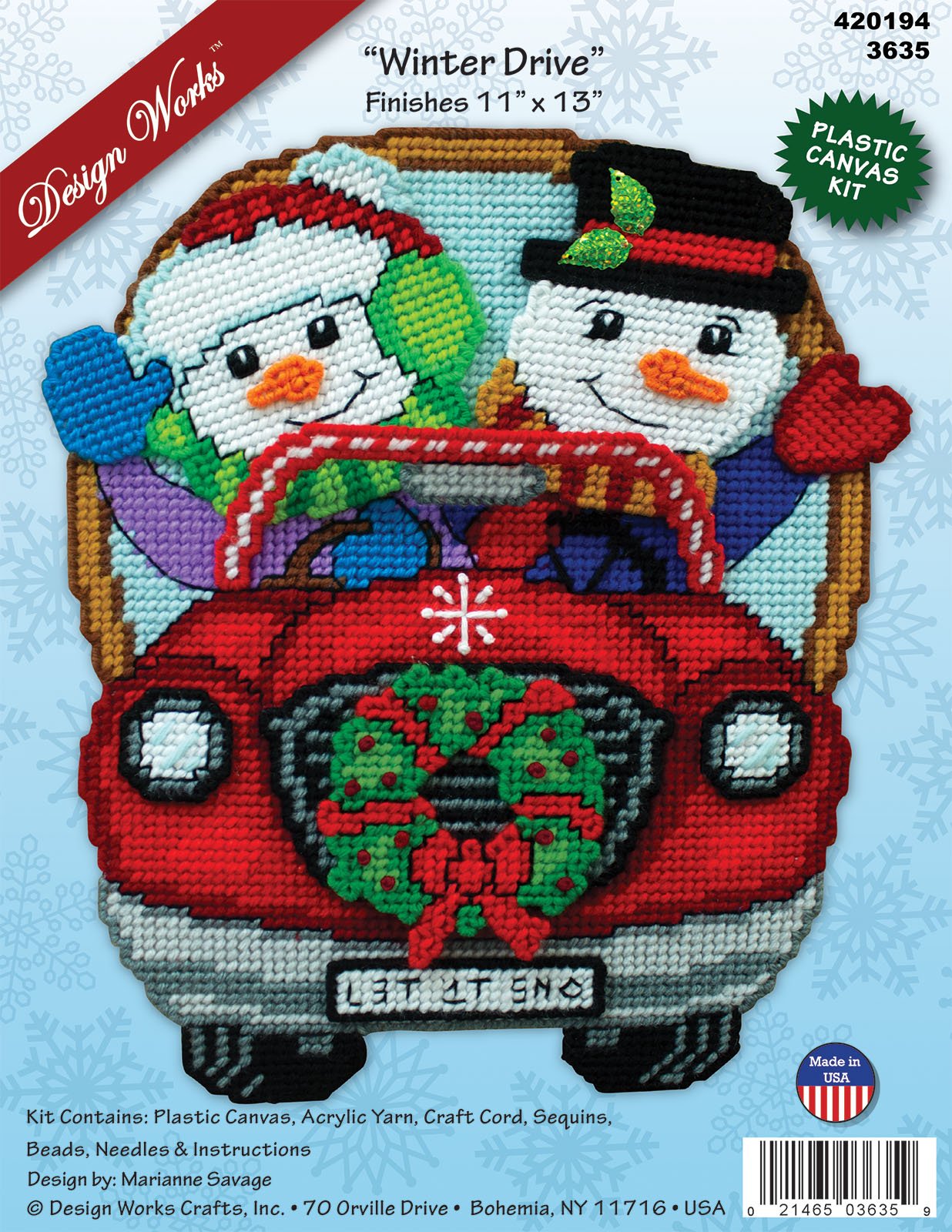 Winter Drive - Christmas Plastic Canvas Kit