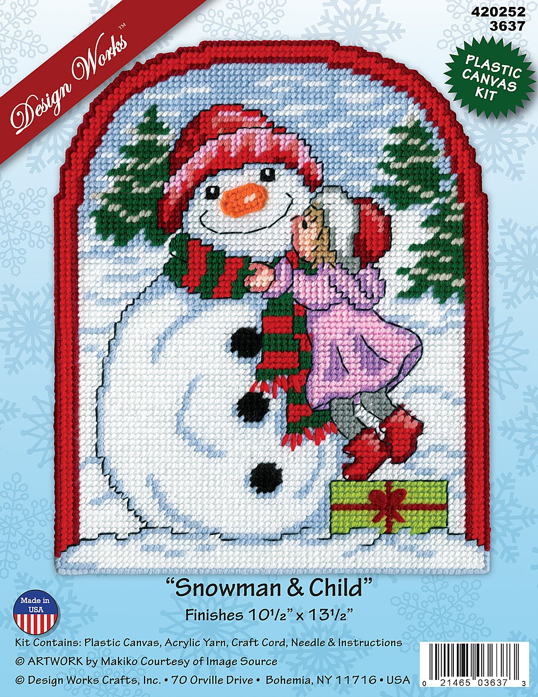 Snowman & Child - Christmas Plastic Canvas Kit