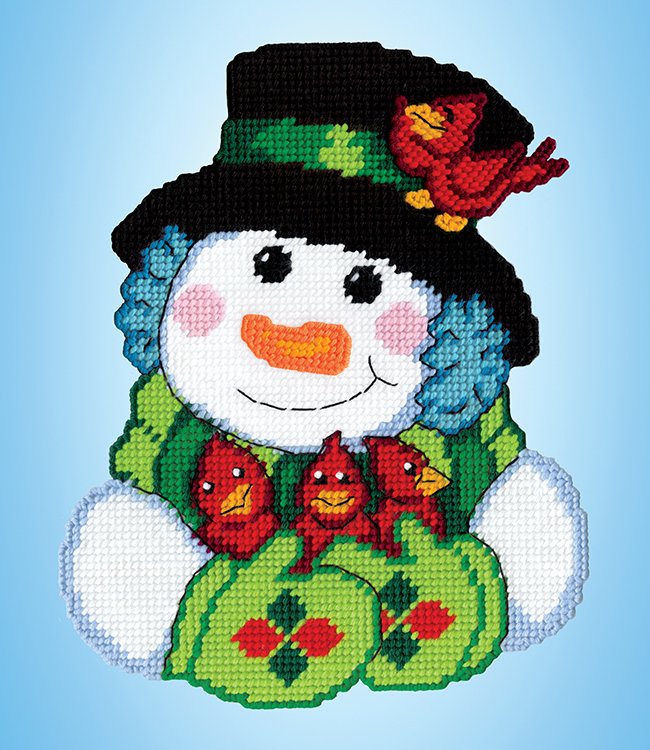 Snowman with Cardinals - Plastic Canvas Kit