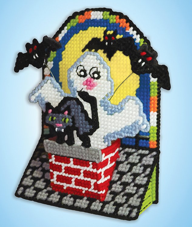 Spooky Rooftop - Halloween Plastic Canvas Kit