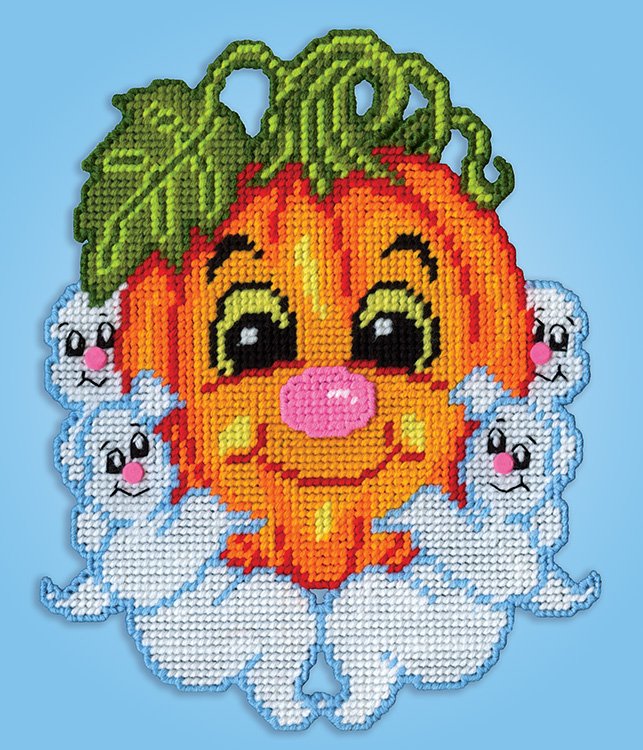 Pumpkin & Ghosts - Halloween Plastic Canvas Kit