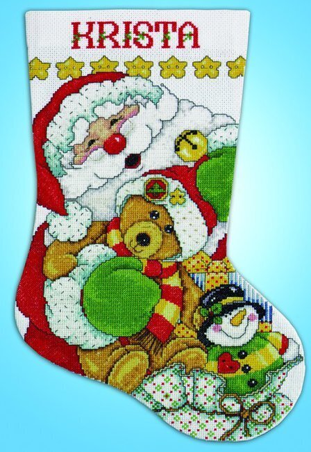 Santa Christmas Stocking - Cross Stitch Kit