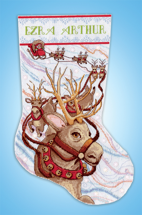Reindeer Ride - Christmas Stocking - Cross Stitch Kit