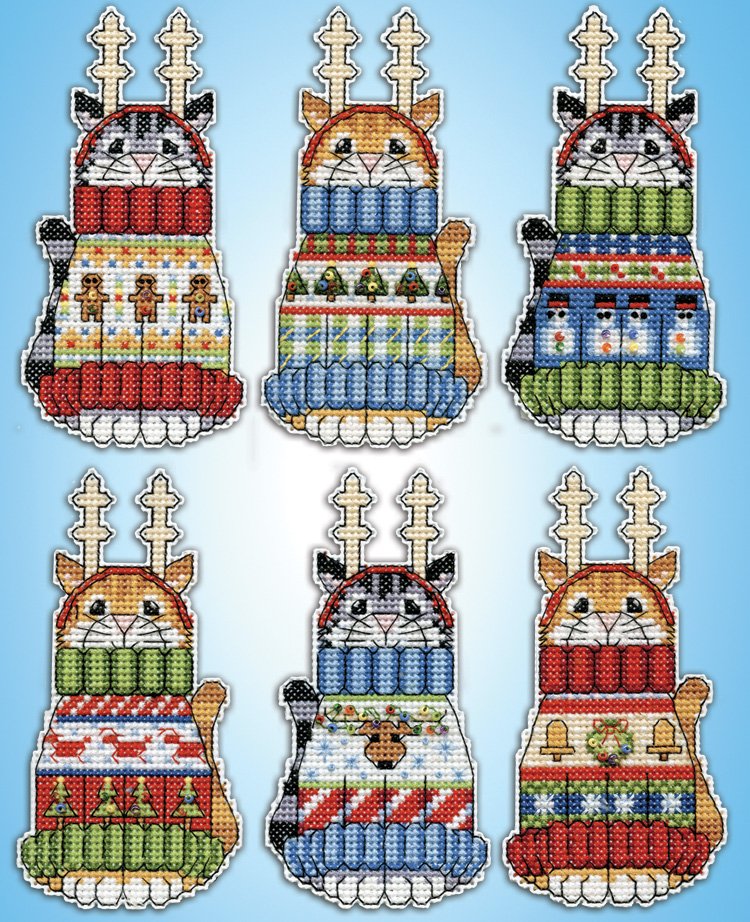 Cats In Sweaters - Christmas Ornament Cross Stitch Kit