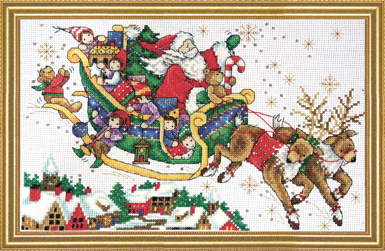 Santa's Sleigh - Cross Stitch Kit