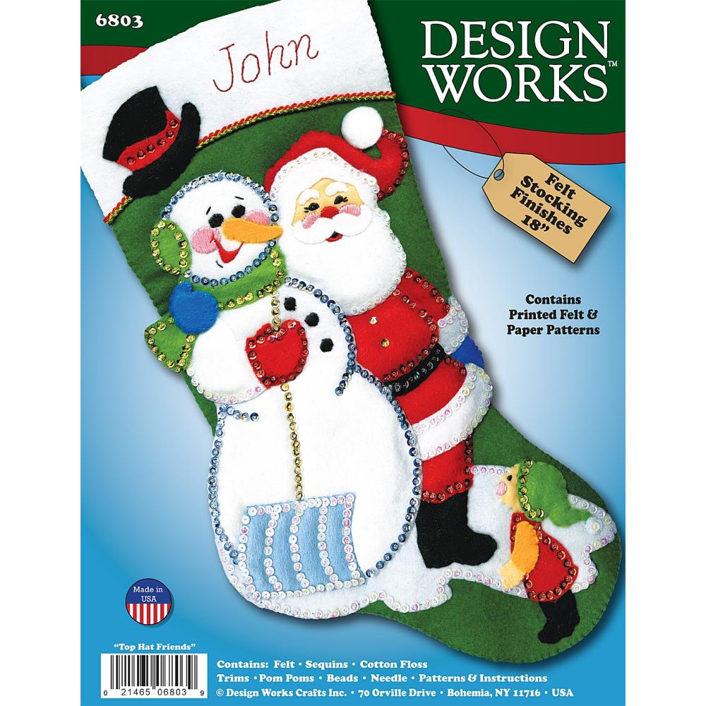 Top Hat Friends - Felt Stocking Applique Kit