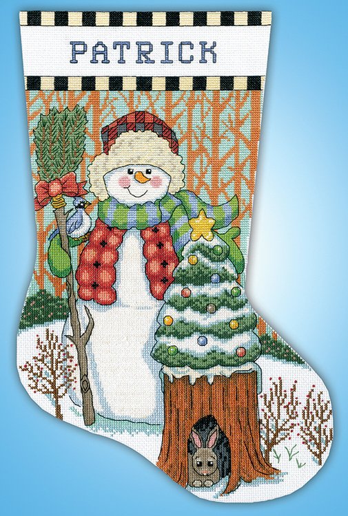 Woodland Snowman - Christmas Cross Stitch Kit