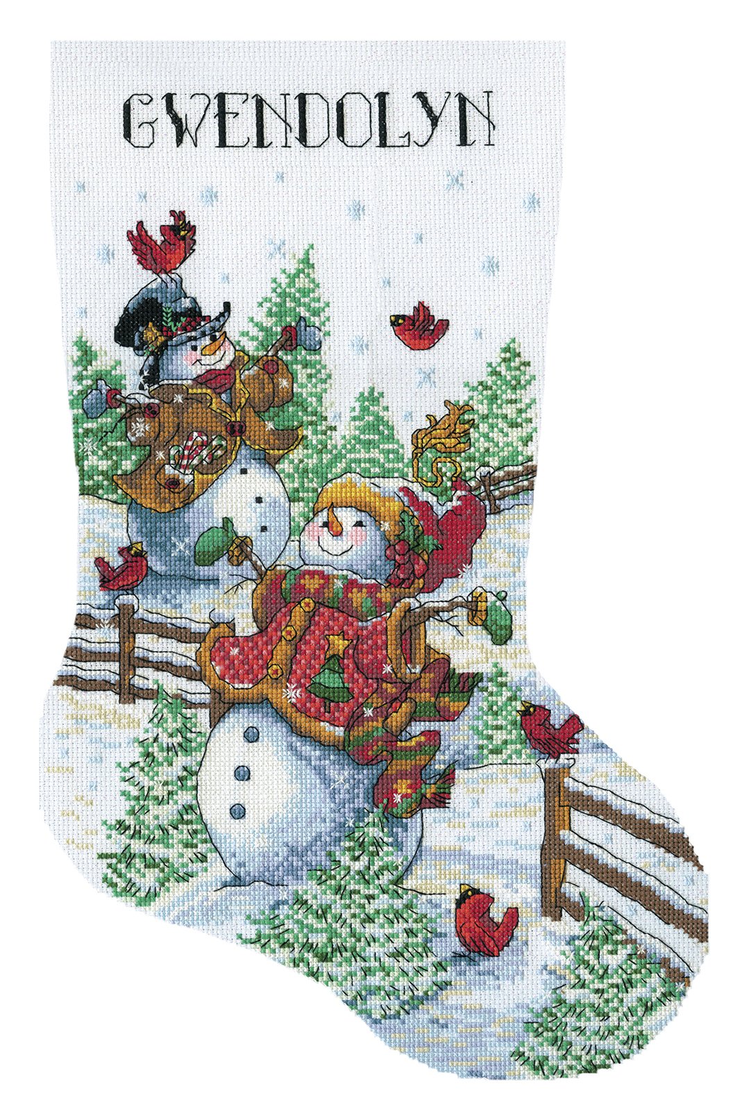 Frolicking Snowman - Christmas Cross Stitch Kit