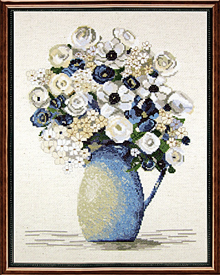 Blue Anemones - Cross Stitch Kit