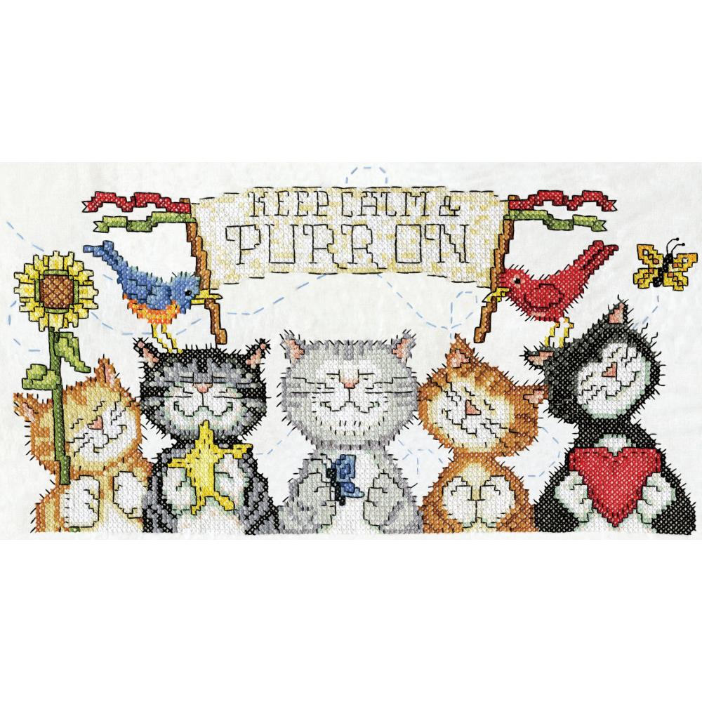 Purr On - Stamped Cross Stitch Kit