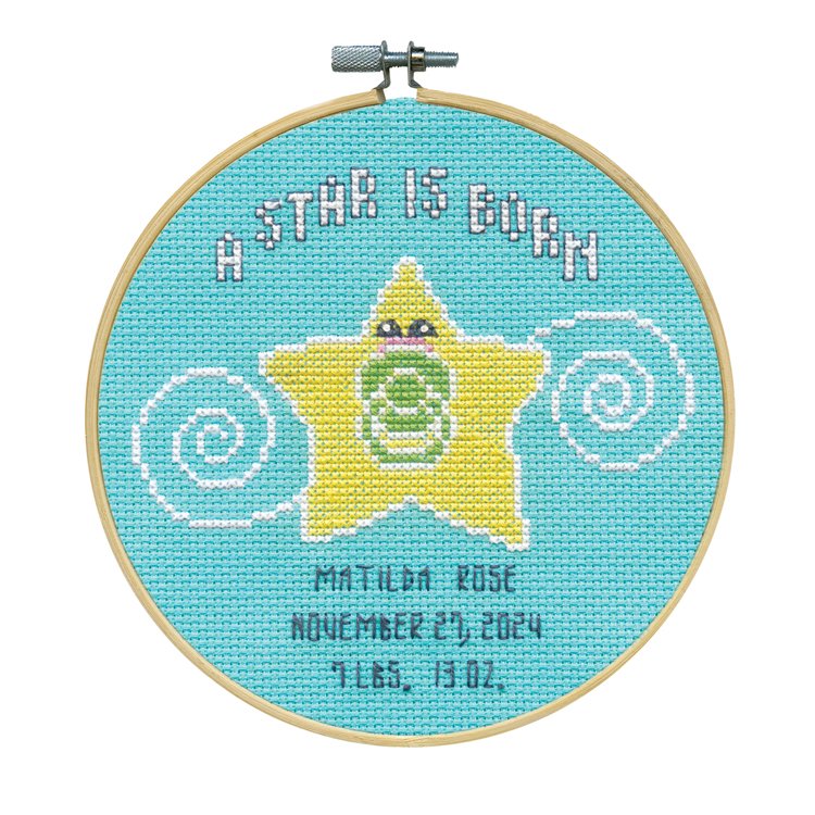 A Star - Birth Record - Cross Stitch Kit