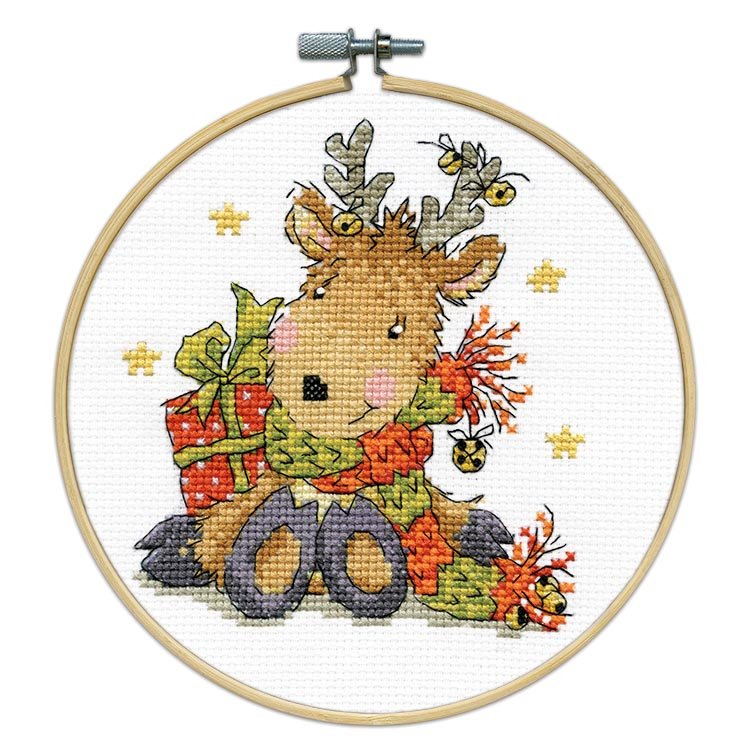 Reindeer (Hoop) - Cross Stitch Kit