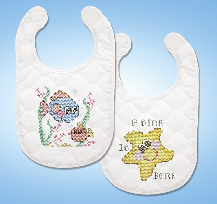 A Star is Born Baby Bibs - Cross Stitch Kit