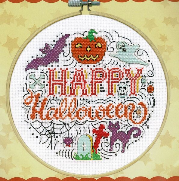 Happy Halloween (Hoop) - Cross Stitch Kit