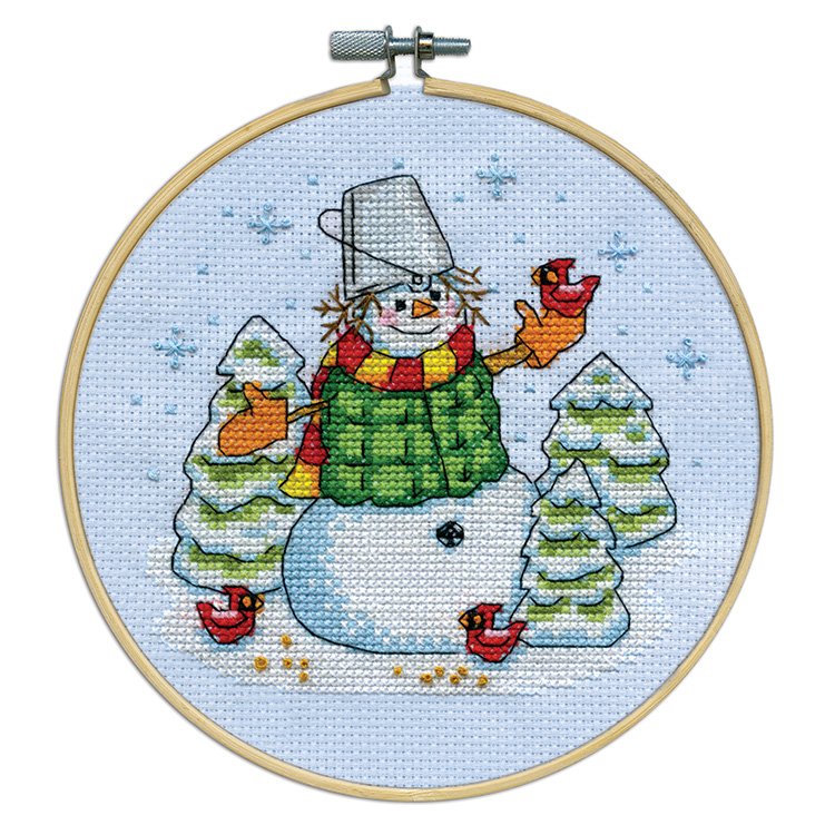 Snowman with Bucket - Cross Stitch Kit