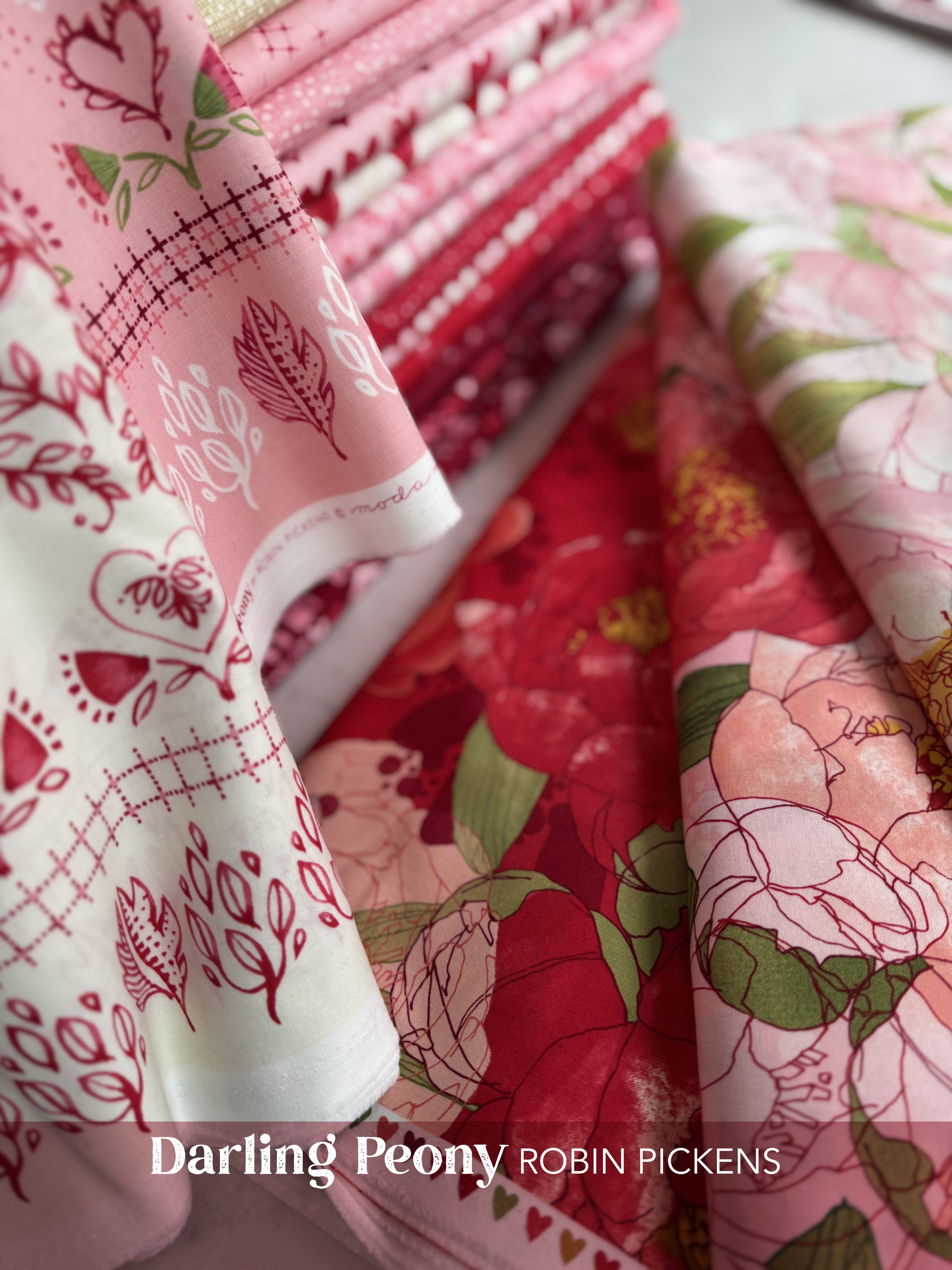 Darling Peony Flower Cotton Candy - Valentine Quilt Fabric