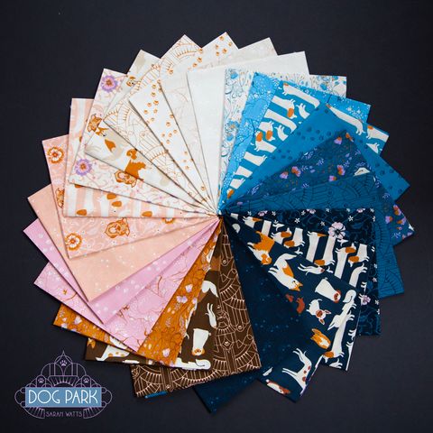 Dog Park Dogs - Shell - Quilt Fabric