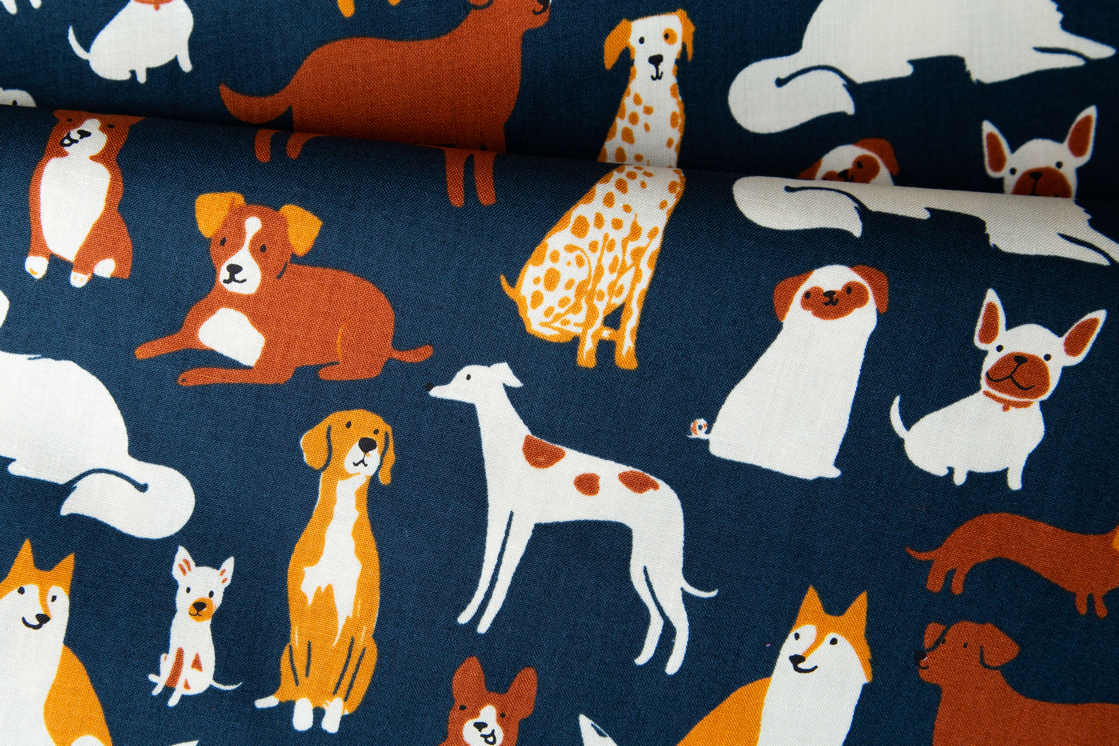 Dog Park Dogs - Shell - Quilt Fabric