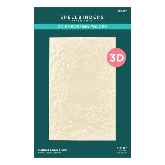 Notched Corner Florals - 3D Embossing Folder 