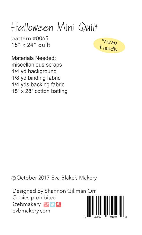 Halloween Mini Quilt - Quilt Pattern