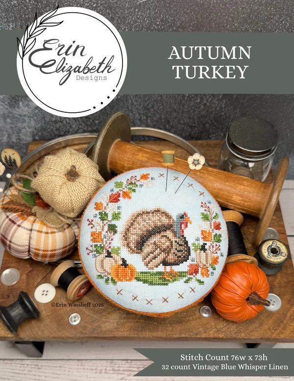 Autumn Turkey - Thanksgiving Cross Stitch Pattern
