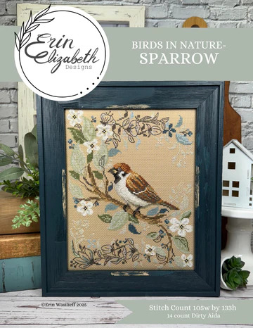 Birds in Nature Sparrow - Cross Stitch Pattern