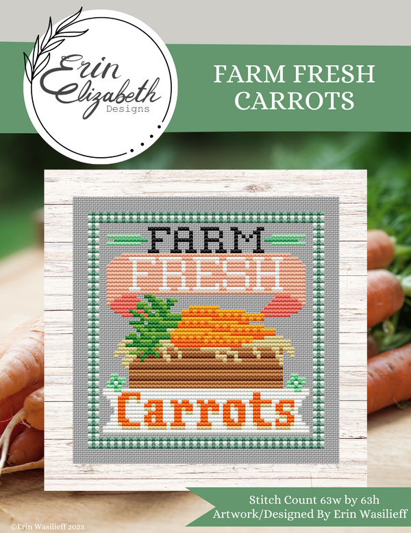 Farm Fresh Carrots - Cross Stitch Pattern