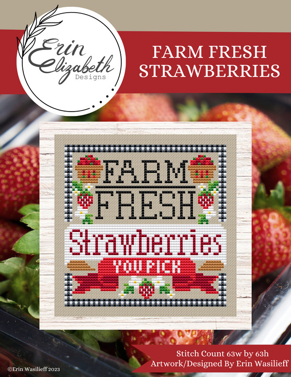 Farm Fresh Strawberries - Cross Stitch Pattern