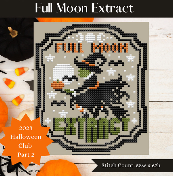 Full Moon Extract - Halloween Cross Stitch Pattern