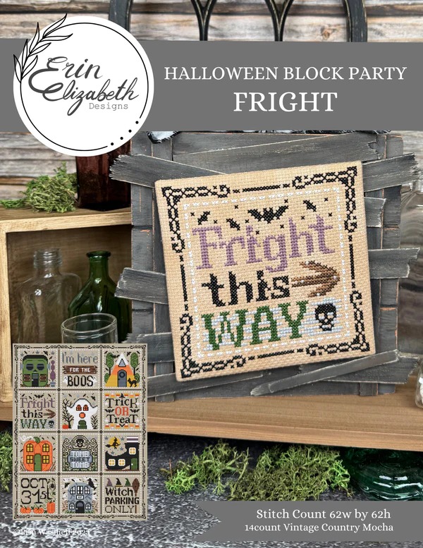 Halloween Block Party - Fright - Cross Stitch Pattern