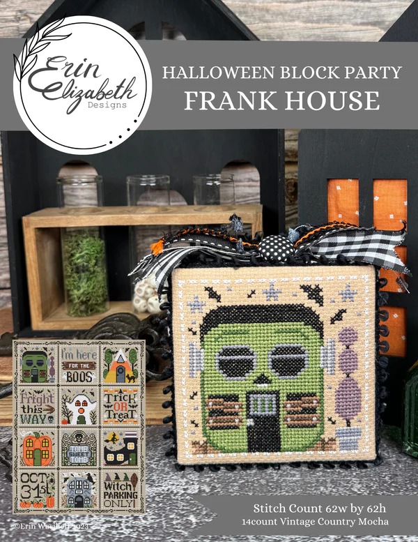 Halloween Block Party - Frank House - Cross Stitch Pattern