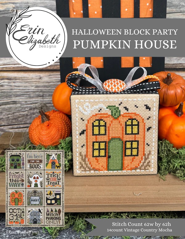 Halloween Block Party - Pumpkin House - Cross Stitch Pattern