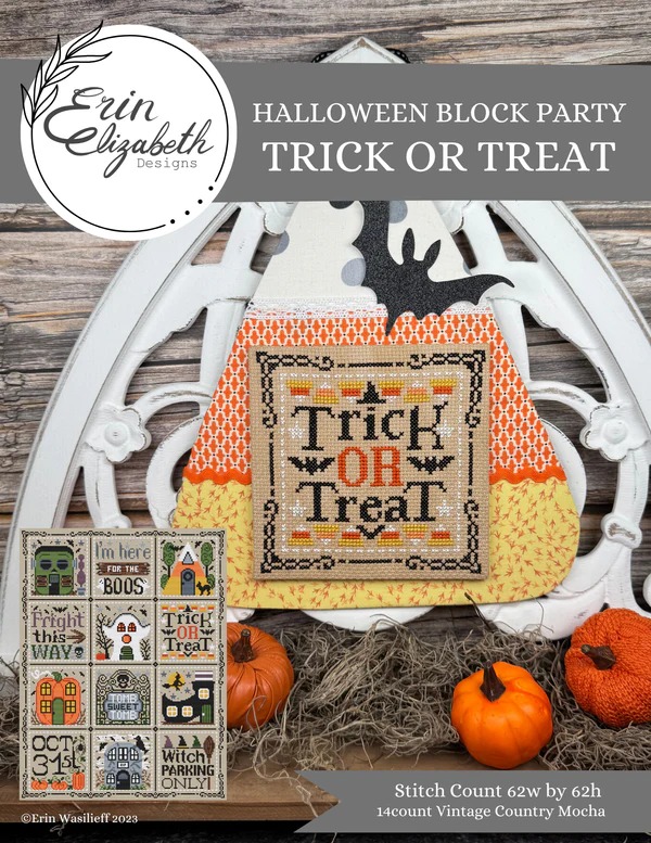 Halloween Block Party -Trick or Treat- Cross Stitch Pattern