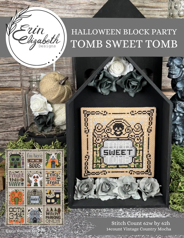 Halloween Block Party -Tomb Sweet Tomb- Cross Stitch Pattern
