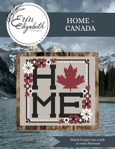 Home Canada - Patriotic Cross Stitch Pattern, zoomed in. Select this picture to zoom back out.