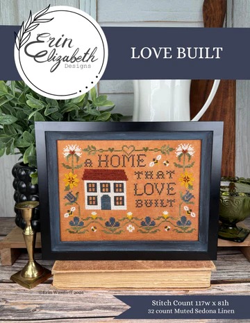 Love Built - Cross Stitch Pattern, zoomed in. Select this picture to zoom back out.