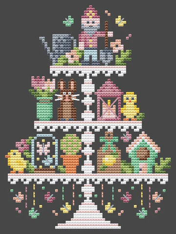 Spring Tier - Cross Stitch Pattern