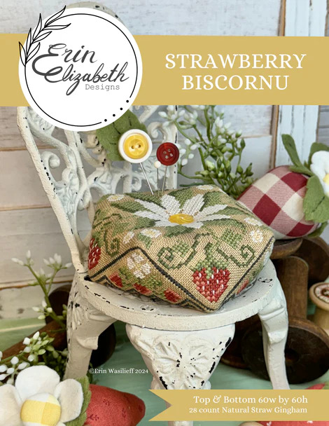 Strawberry Biscornu - Cross Stitch Pattern