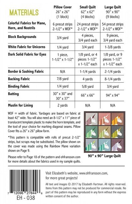 Lisa The Unicorn - Quilt Pattern