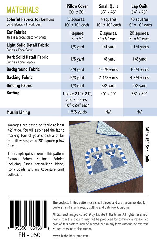 Lana Lemur - Quilt Pattern