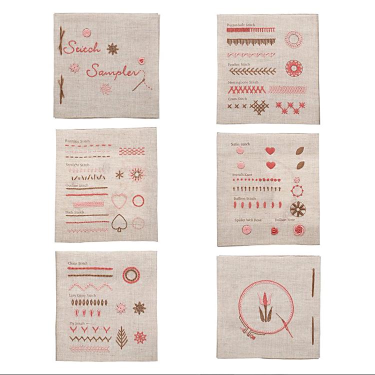 Embroidery Sampler Book Pink