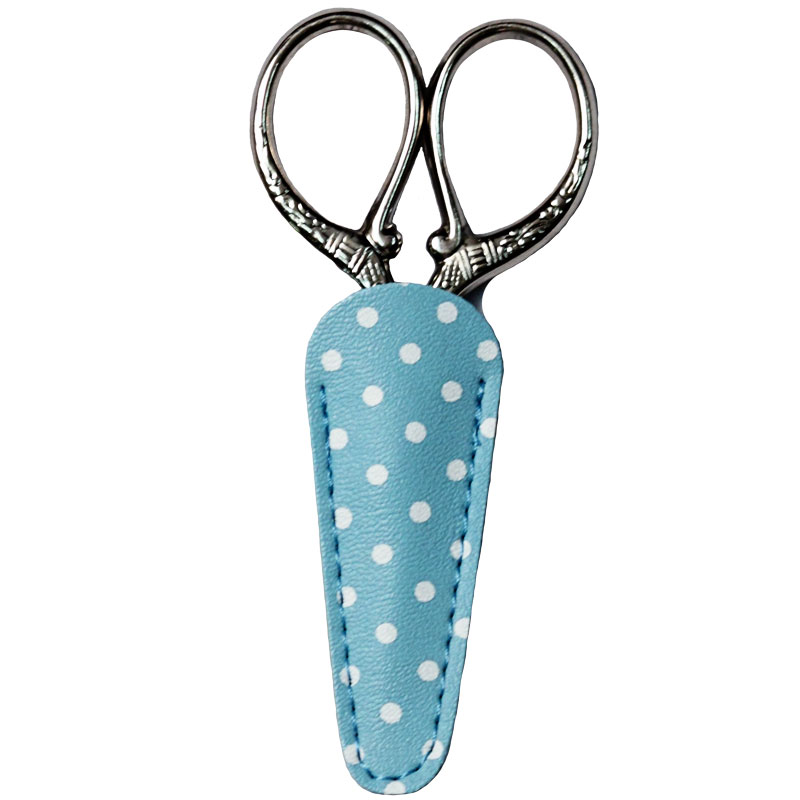 Embroidery Scissor Case White/Aqua