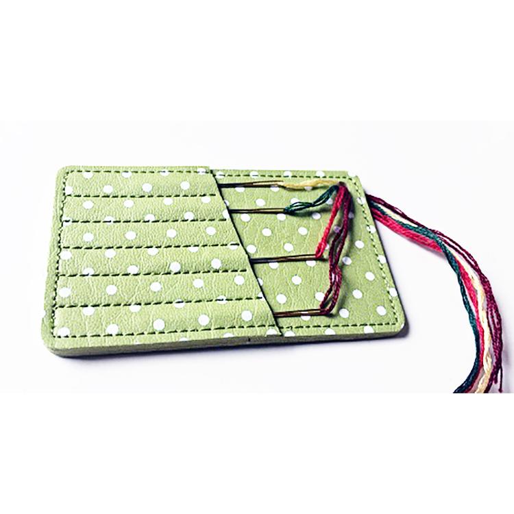 Polka Dot Needle Carry Card Light Green