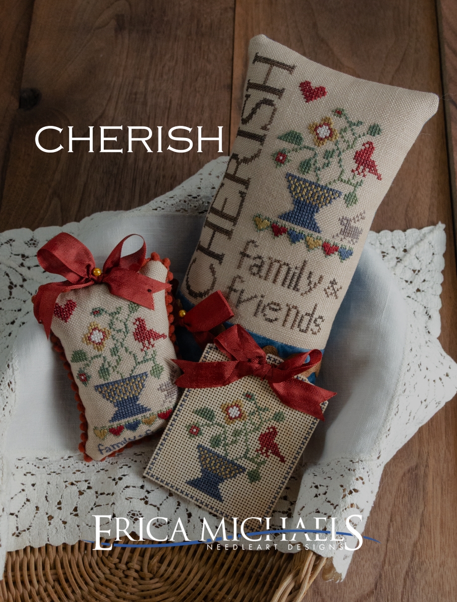Cherish - Cross Stitch Pattern, zoomed in. Select this picture to zoom back out.