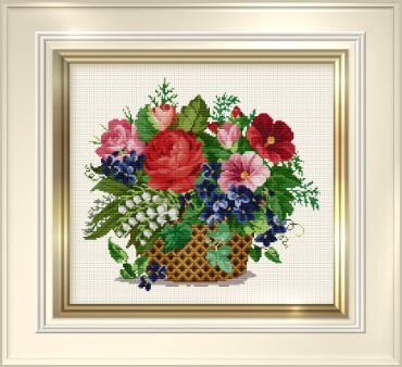 Flower Basket - Cross Stitch Pattern