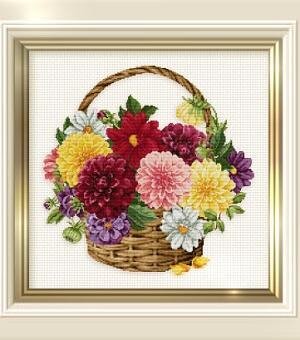 Dahlia Basket - Cross Stitch Pattern