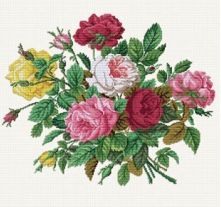Roses in their Splendour - Cross Stitch Pattern
