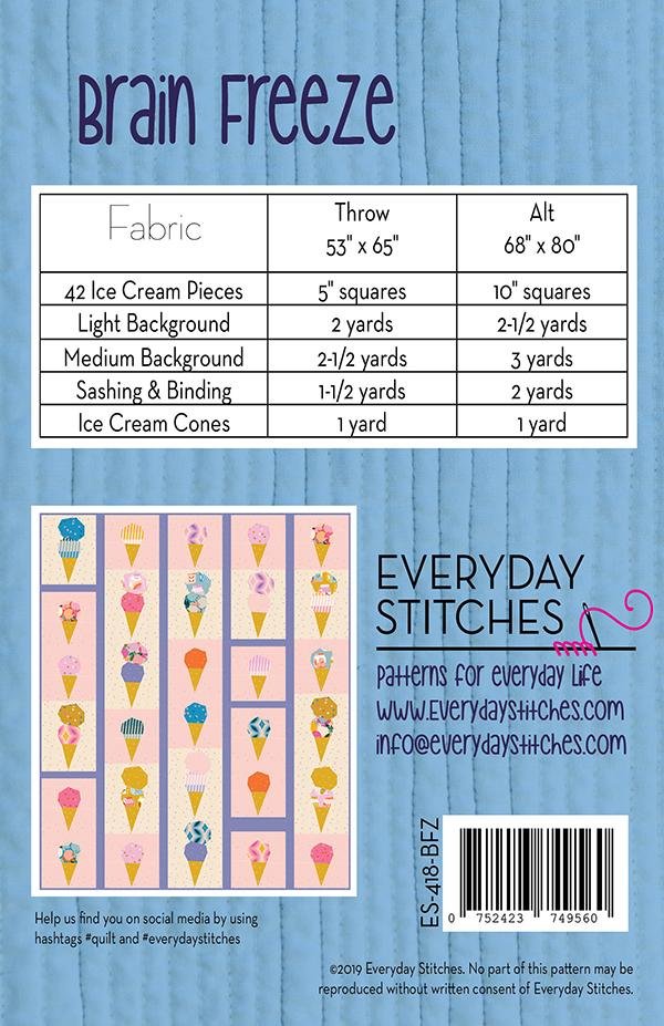 Everyday Stitches Brain Freeze - Quilt Pattern - 123Stitch