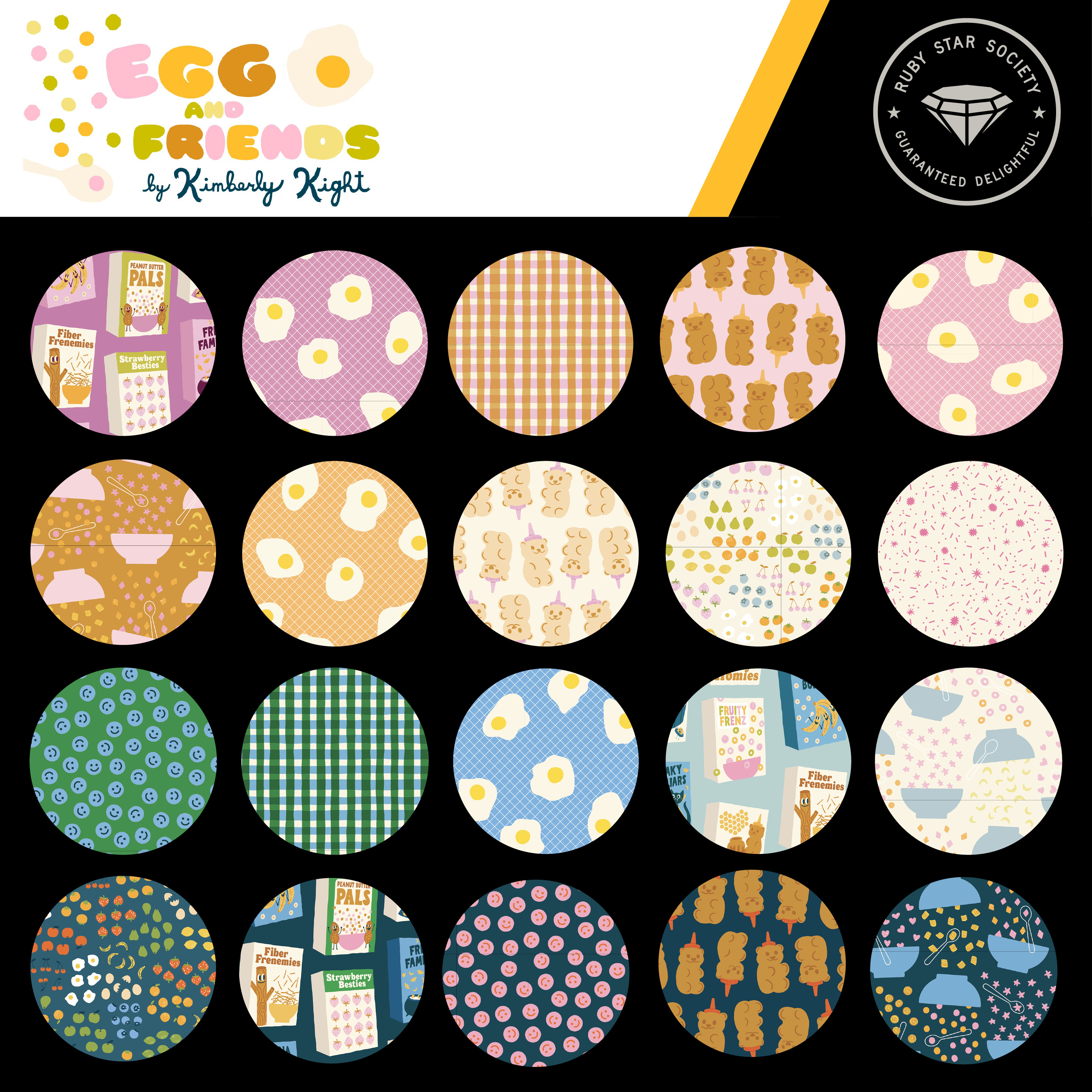 Egg and Friends Cereal Galaxy - Quilt Fabric
