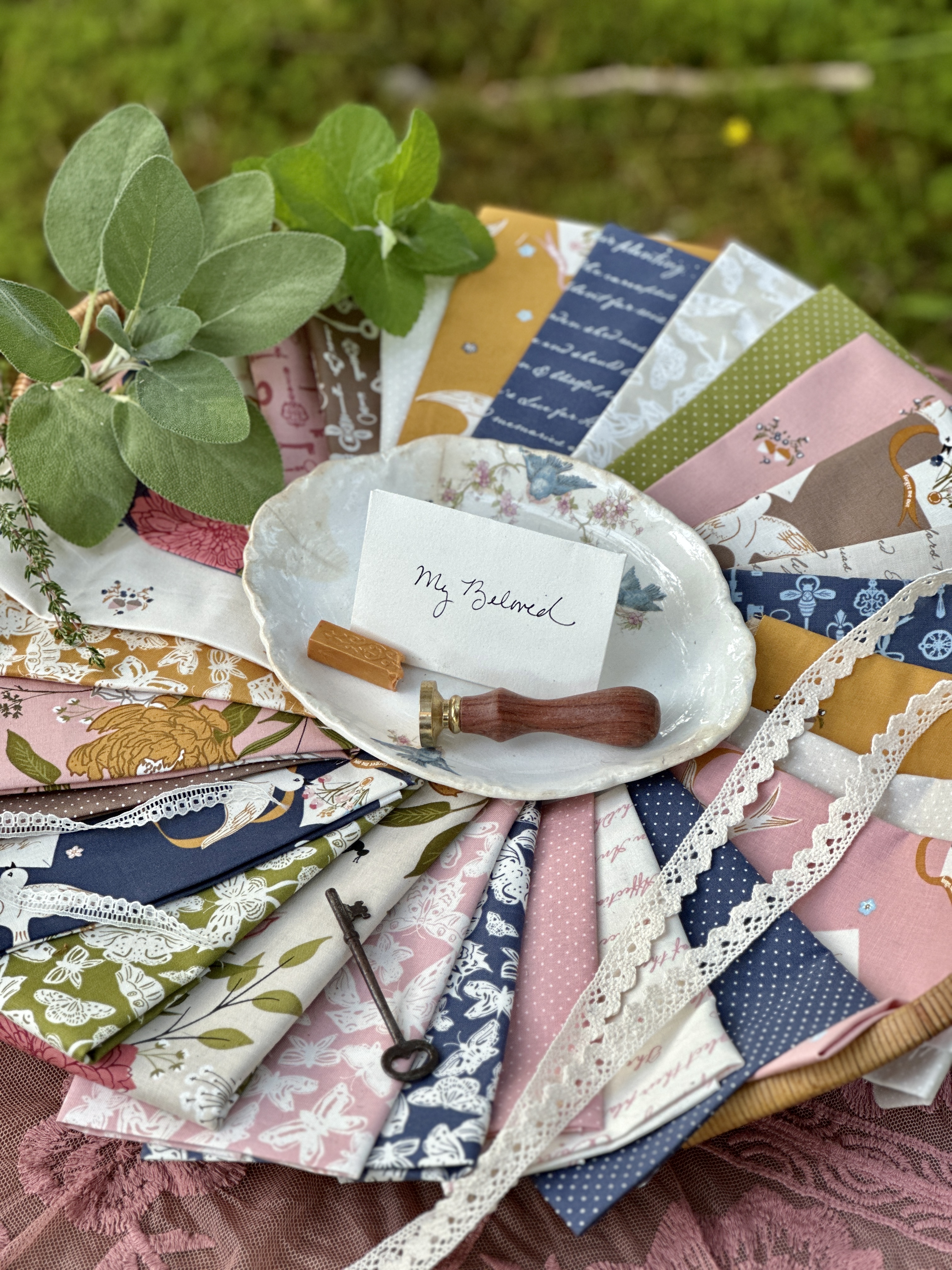 Enchantment Script - Indigo - Quilt Fabric